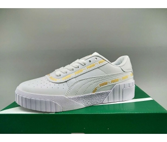 真标 Puma Suede Platfotm Gold  三明治休闲板鞋 白金白 货号：370757-01